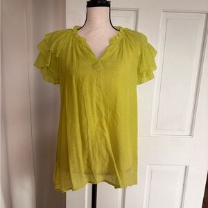 Nanette Lepore Citrine Ruffle Sleeve Blouse NWT